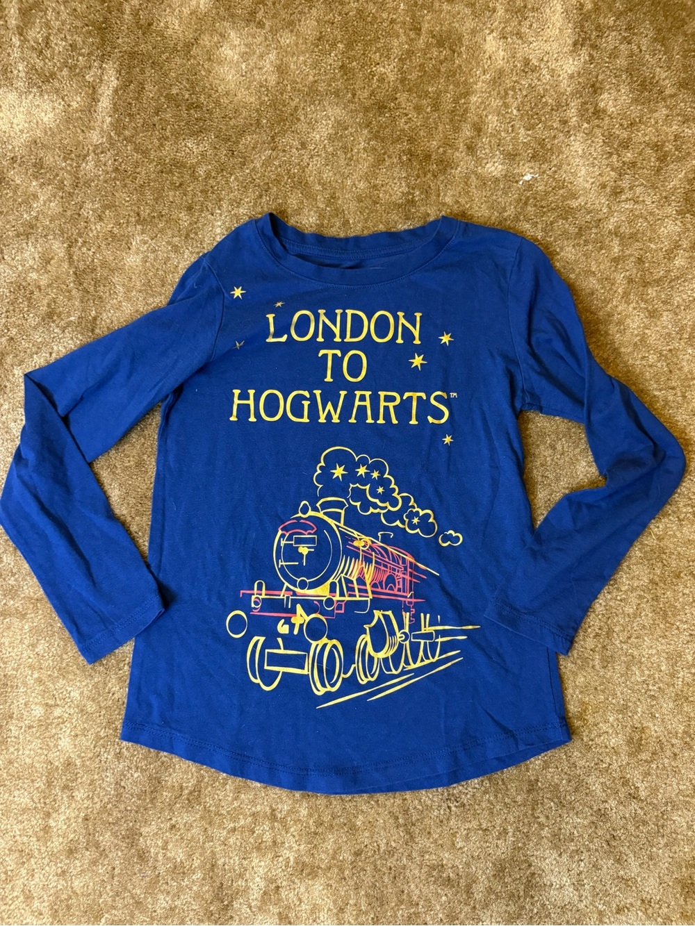 Kids Royal Blue 'London to Hogwarts' Long Sleeve Tee